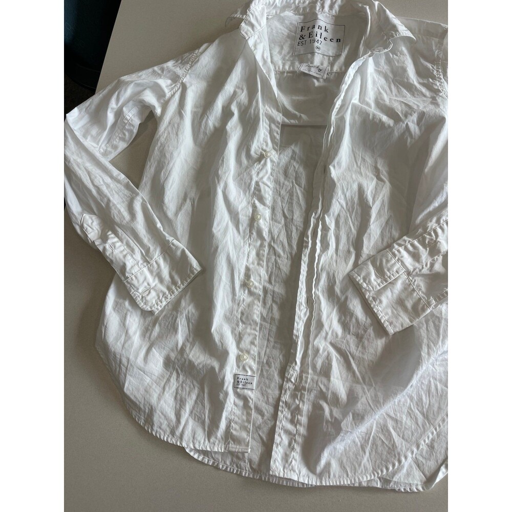 Frank & Eileen "FRANK" Poplin Button Down XS long sleeve WOMEN'S white - Picture 4 of 6
